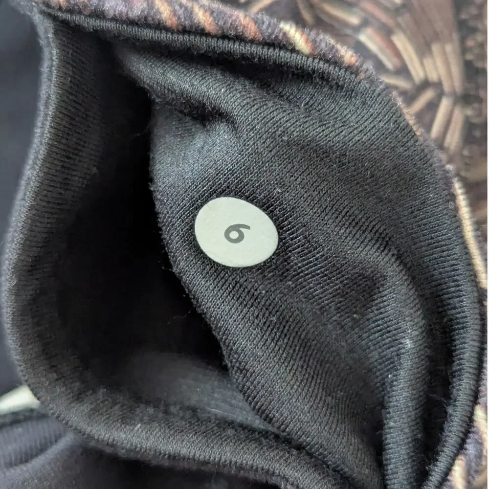 Lululemon Wunder Under Crop II Leggings Golden Goddess Cashew Multi Black